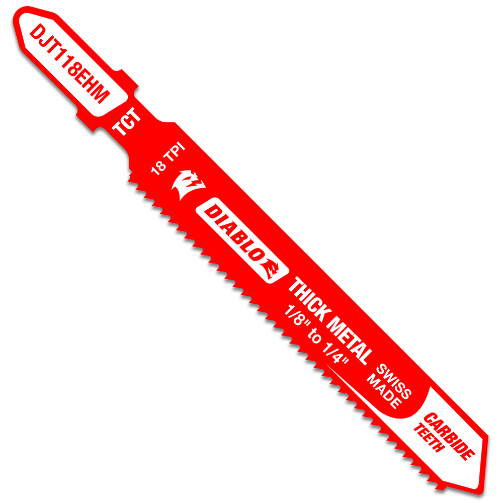 

Diablo Tools 3-1/4" 18 TPI Carbide T-Shank Jig Saw Blade for Thick Metal