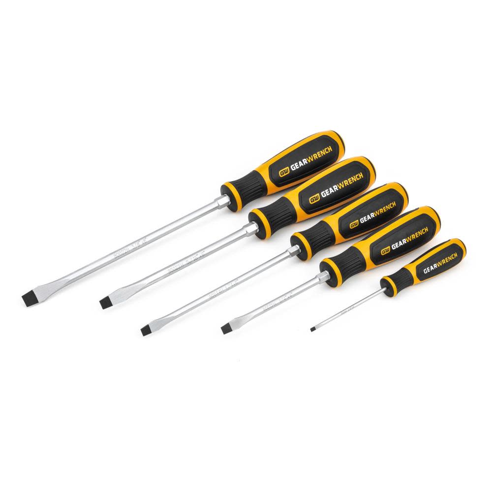 

GEARWRENCH 5 Pc Slotted Dual Material Screwdriver Set