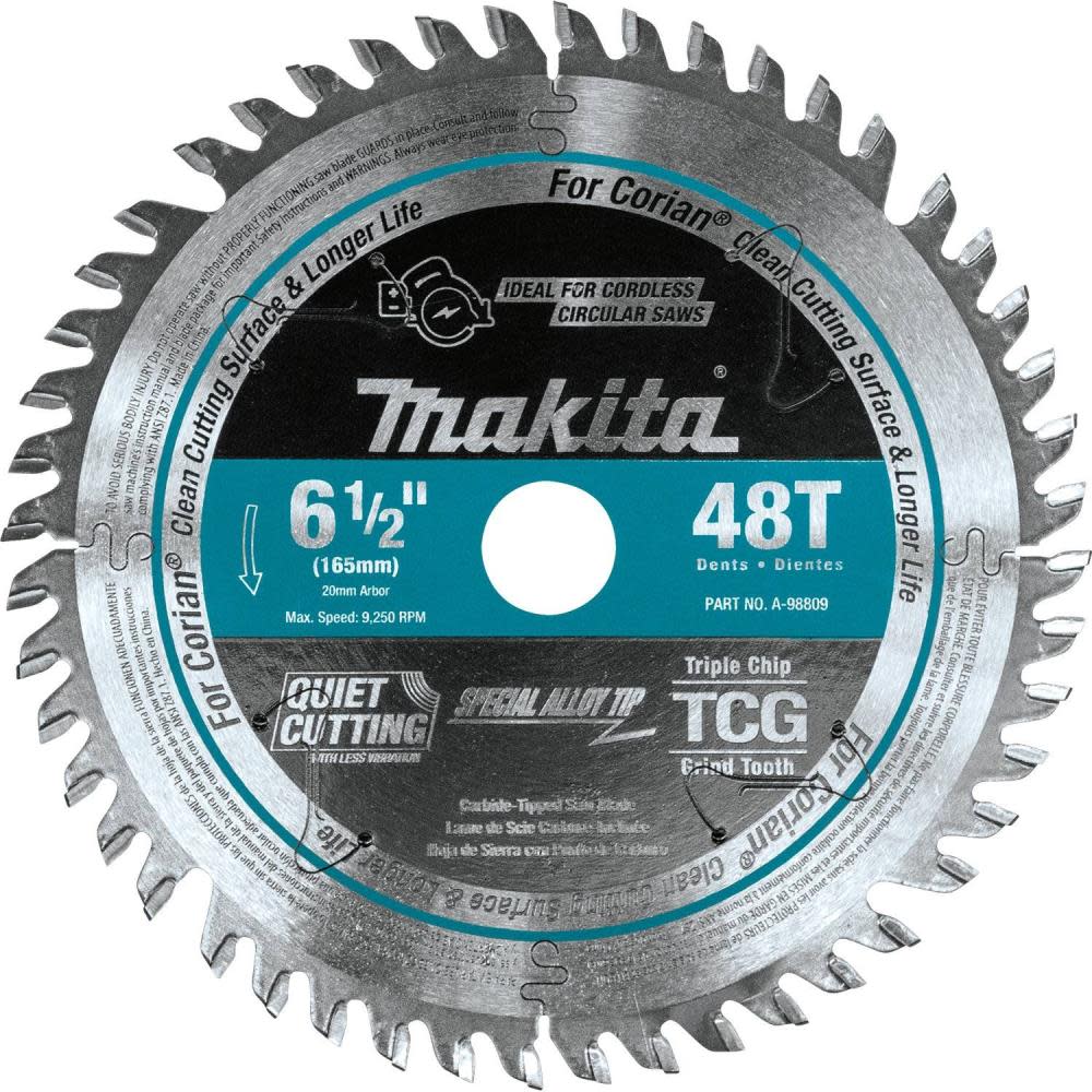 

Makita 6-1/2" 48T Carbide-Tipped Cordless Plunge Saw Blade