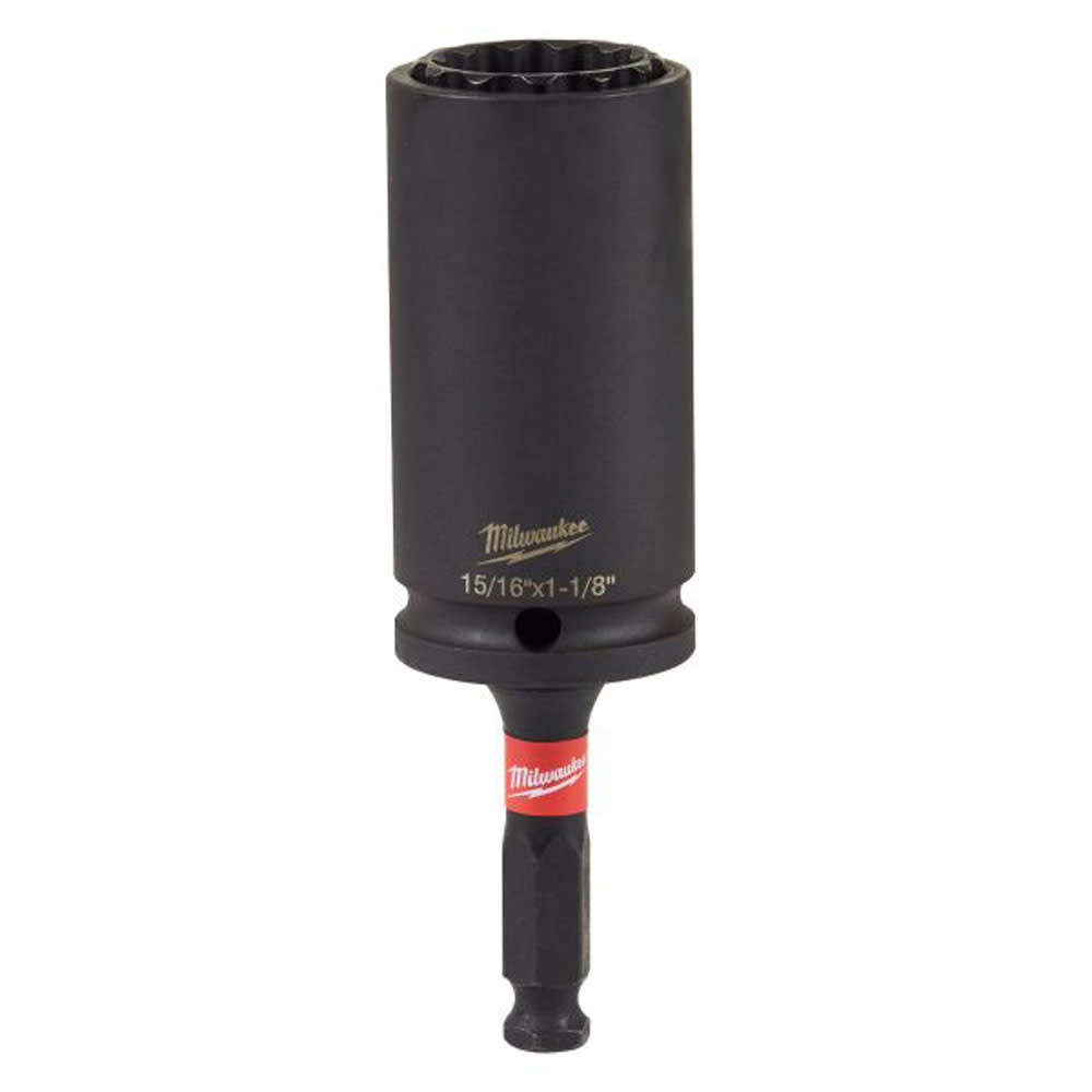 Milwaukee Shockwave Lineman's 12PT 15/16 " & 1 1/8" 2-in-1 Socket