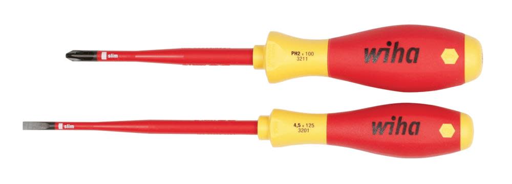 

Wiha Insulated SlimLine Slotted & Phillips Screwdriver Set 2 Piece