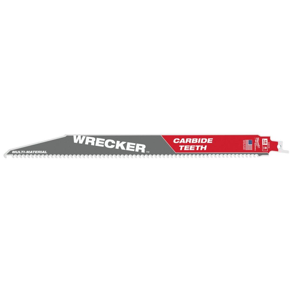 

Milwaukee 12" 6 TPI THE WRECKER with Carbide Teeth SAWZALL Blade 3PK