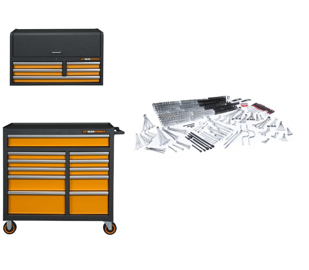 

GEARWRENCH GSX Series Tool Chest 41" with Rolling Tool Cabinet 41" & 686pc Mechanics Hand Tool Master Set