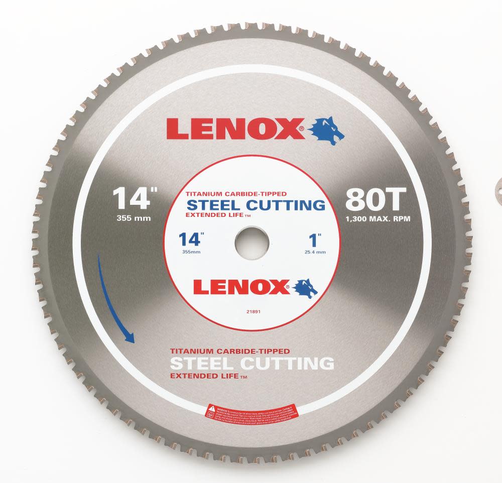 

Lenox 14 In. (355 mm) 80TPI Metal Cutting Circular Saw Blade