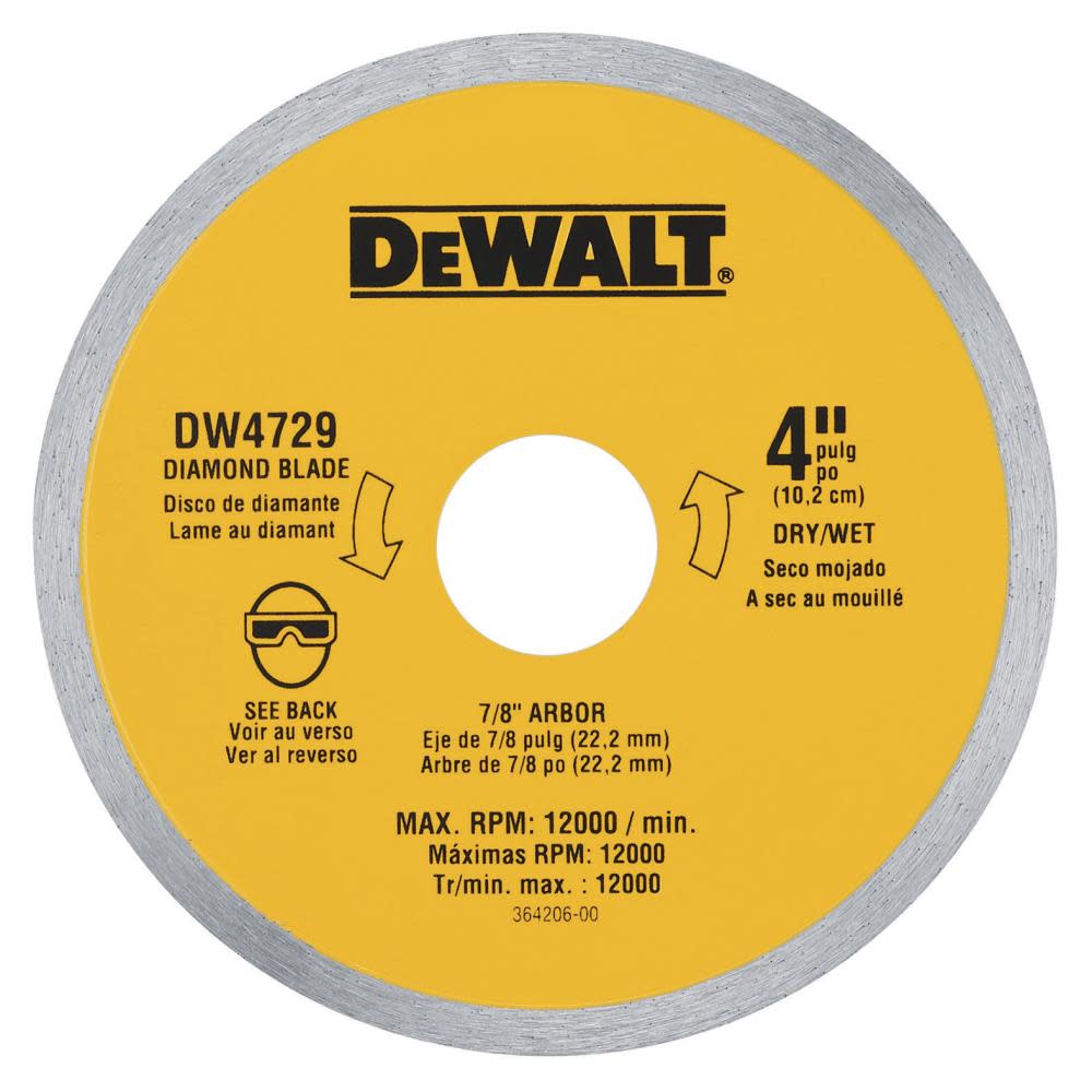 

DEWALT 4-in x 0.06-in Ceramic Tile Blade Wet/Dry