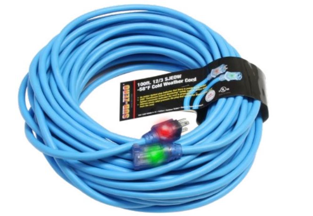Century Wire Sub Zero 100 ft 12/3 SJEOW Blue Coldweather Extension