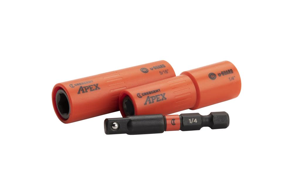 

Crescent APEX 3 Pc u-GUARD 1/4" Covered Socket Set