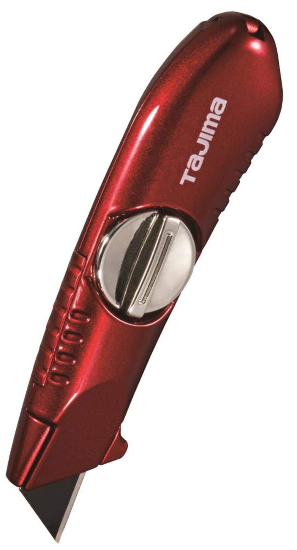 

Red Fixed Blade One-Piece Premium Utility Knife with Easy Open Screw, with 3 V-REX Blades