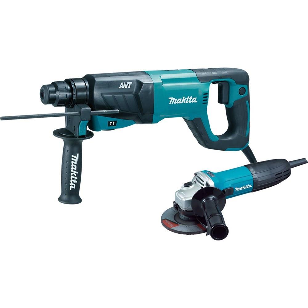 

Makita 1In AVT SDS+ Rotary Hammer and 4-1/2In Angle Grinder Package