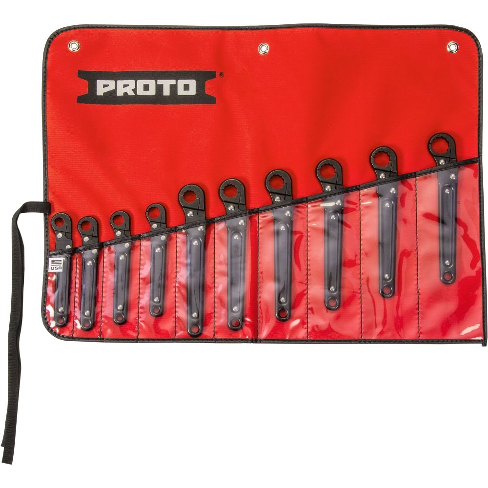 Proto Metric Ratcheting Flare Nut Wrench Set 10pc J3800M Acme Tools