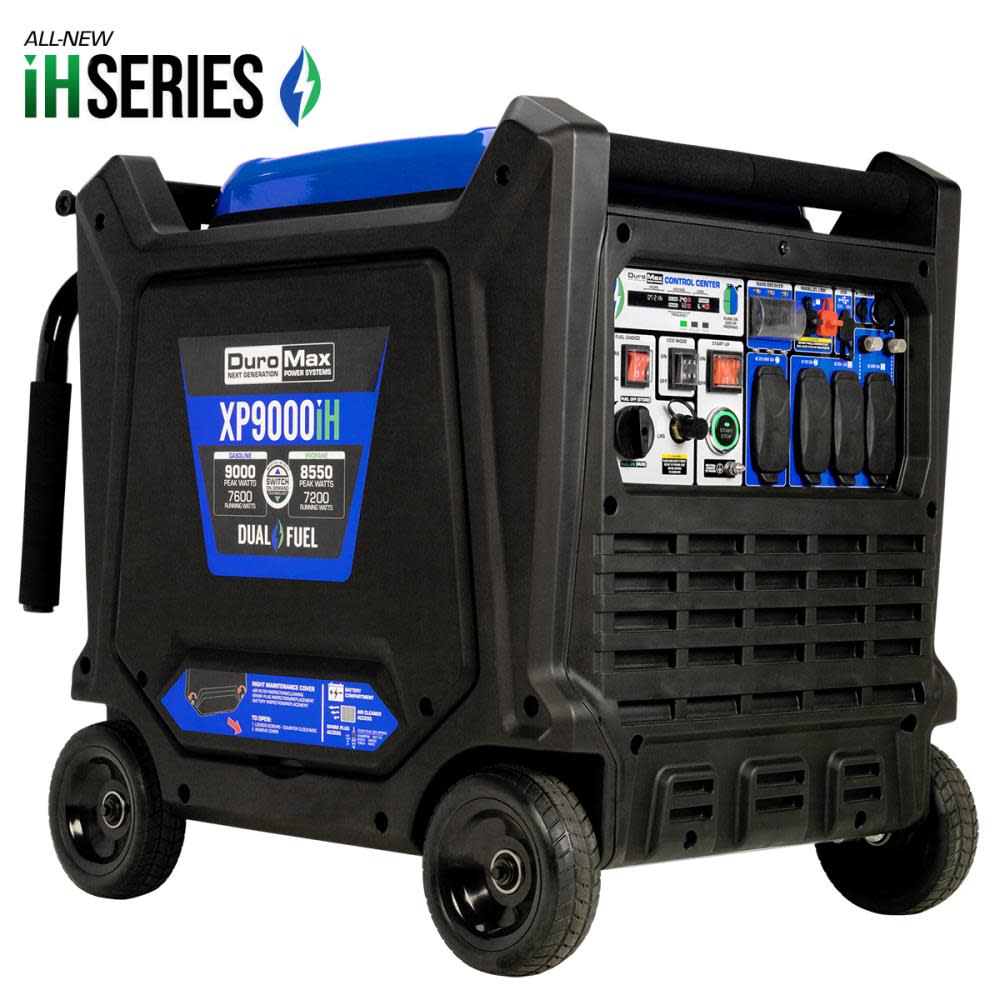 DuroMax Generator Dual Fuel Digital Inverter Hybrid Portable 9000 Watt