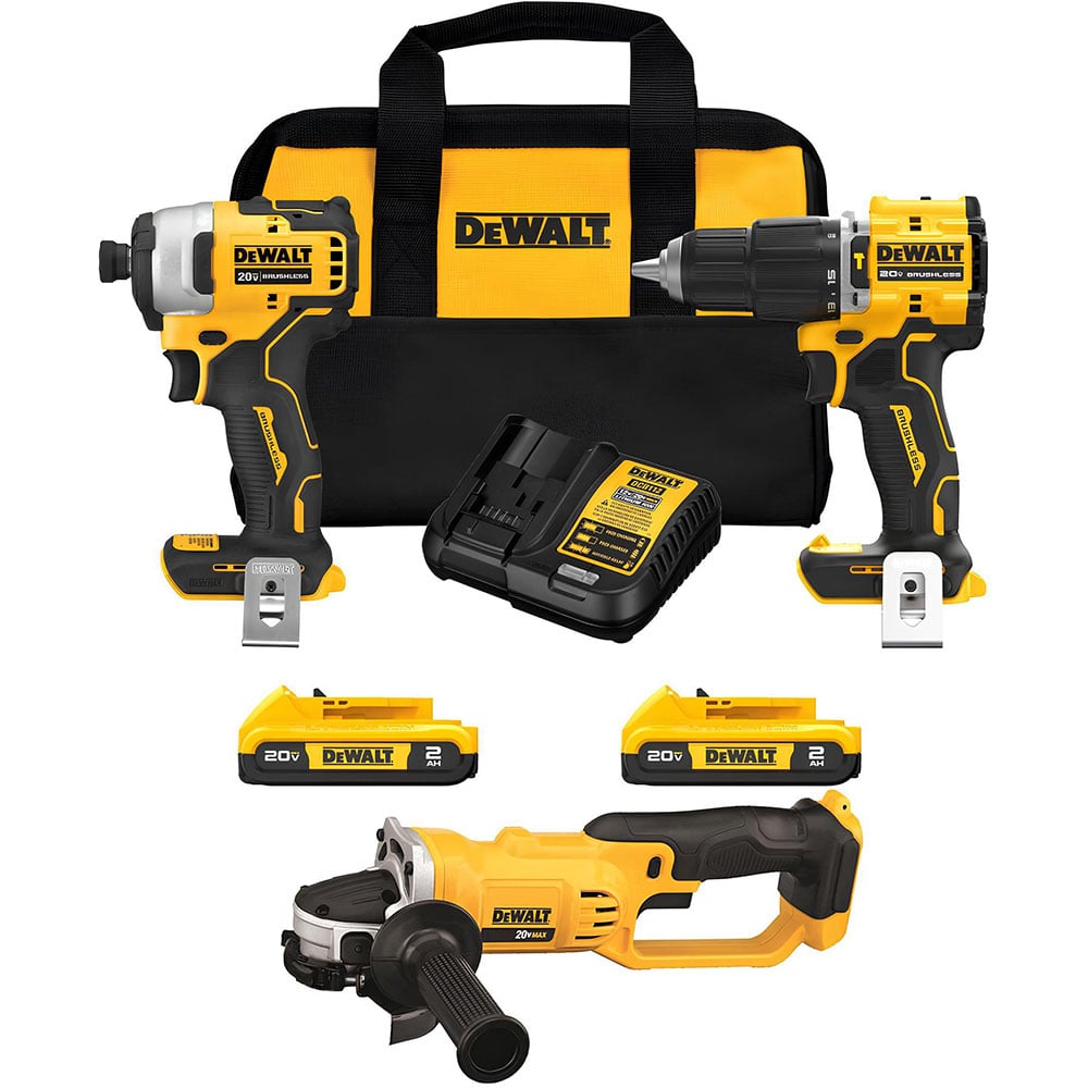 View DEWALT 20V MAX Impact Driver, Hammer Drill & Cut-Off Tool 3 Tool Combo Kit Bundle