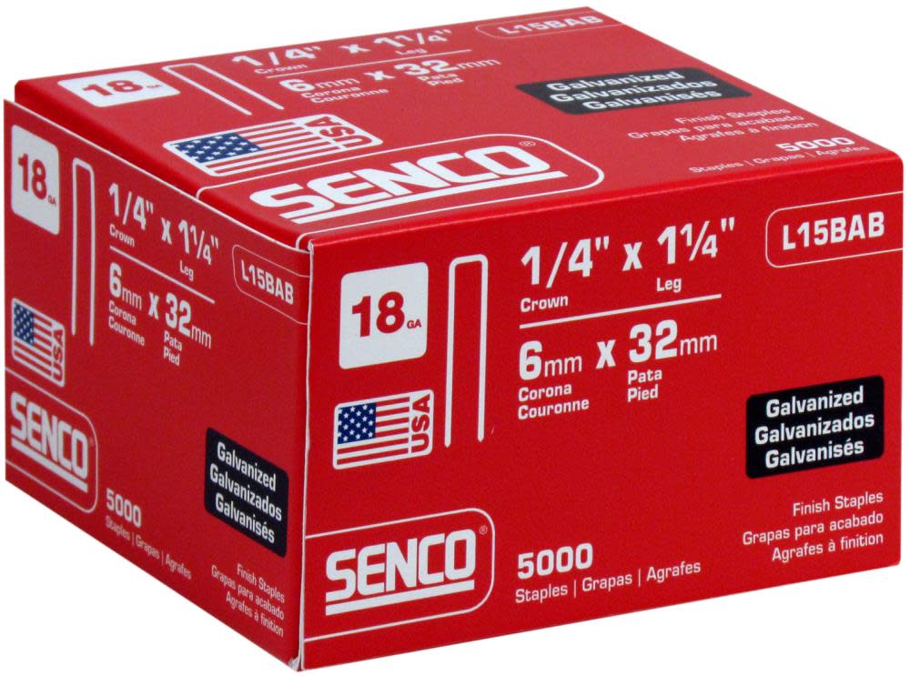 

Senco 1-1/4 In. 1/4 In. Crown 5000 Per Bo x 18 gal Medium Wire Staples