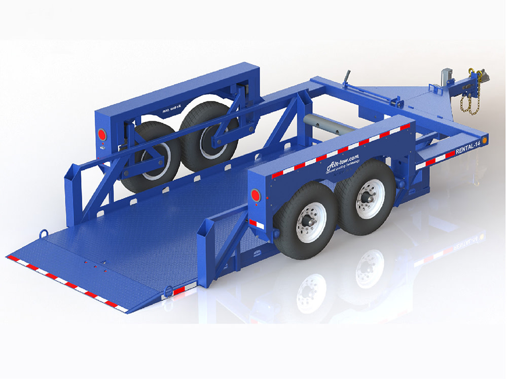 Air-Tow Trailers 14' Drop Deck Flatbed Trailer 75" Deck Width - 10000# Capacity