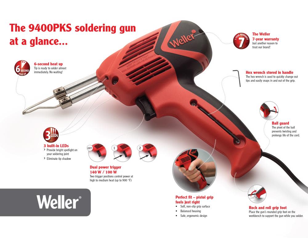 アポバスターf 2個セット Weller 120V Dual Heat 140/100W Universal Soldering Gun Kit