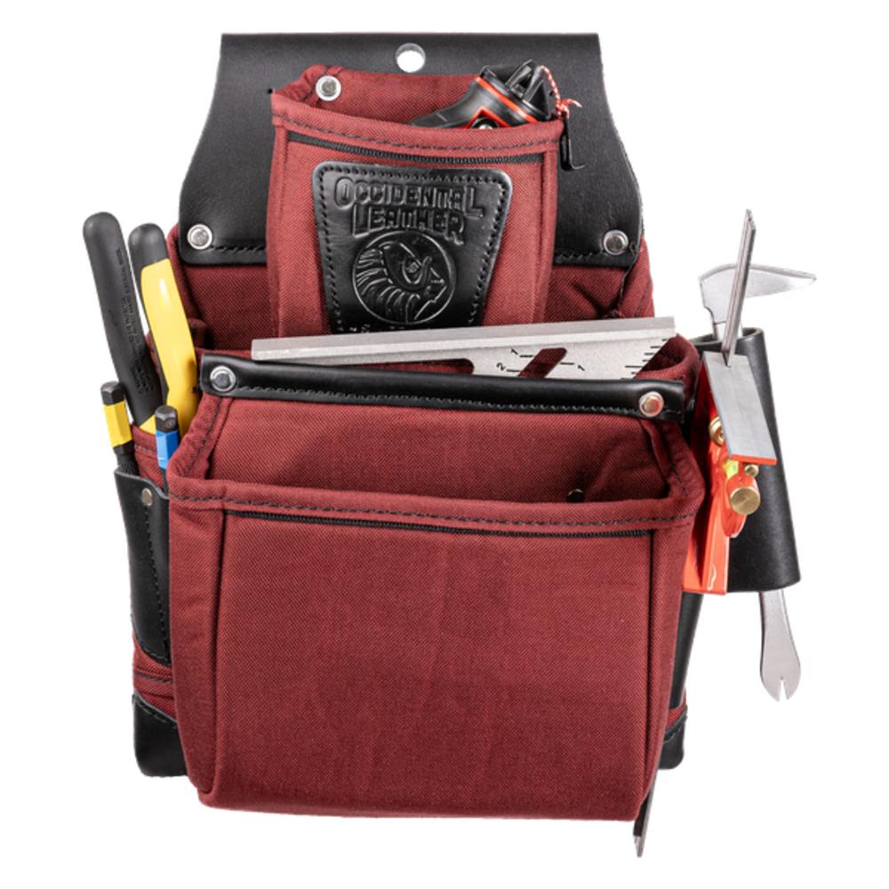 Occidental Leather OxyLights 3 Pouch Fastener Bag, Red