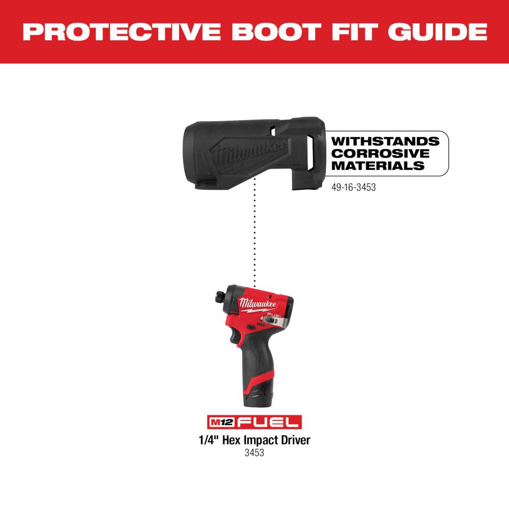 Milwaukee M12 FUEL 1/4inch Hex Impact Driver Protective Boot Milwaukee M12 FUEL 1/4inch Hex Impact Driver Protective Boot