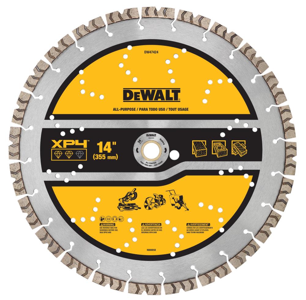 

DEWALT Diamond Blade 14" SEGMENTED XP4 ALL PURPOSE