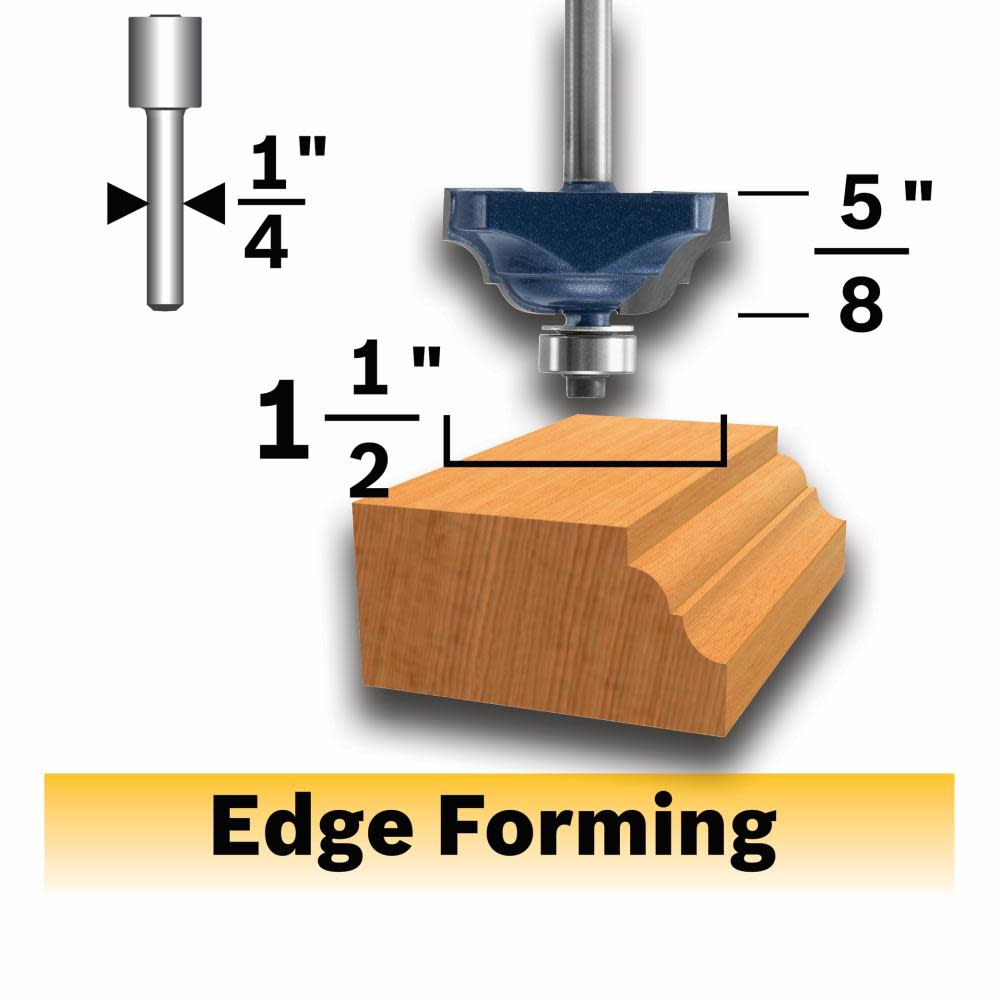 

Bosch 1 1/2" x 5/8" Carbide Tipped Classical Router Bit