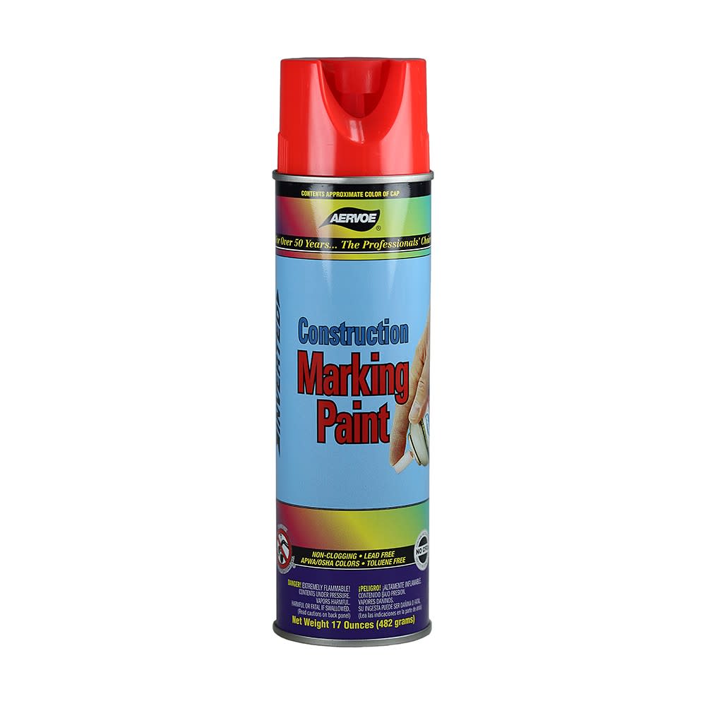 Aervoe 17 Oz Aerosol Red Upside Down Construction Marking Paint