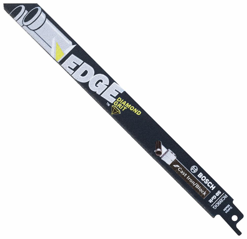 Bosch 9 In. 50 Grit Diamond-Grit Edge Reciprocating Saw Blade for Cast Iron/Block