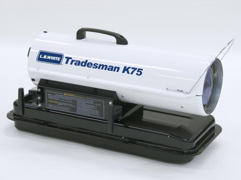 

LB White Tradesman Forced Air Open Flame Multi fuel 75K BTU heater
