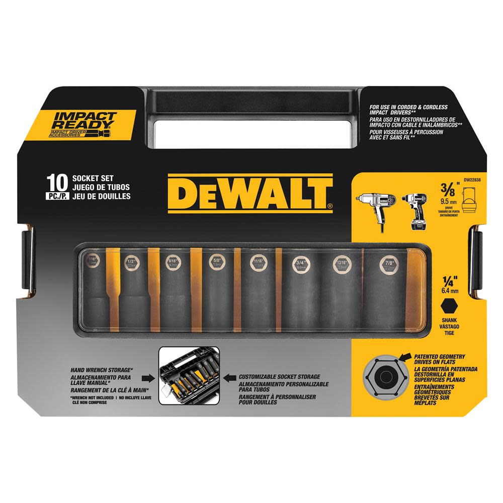 

DEWALT 3/8-in 10-Piece Impact Ready Socket Set