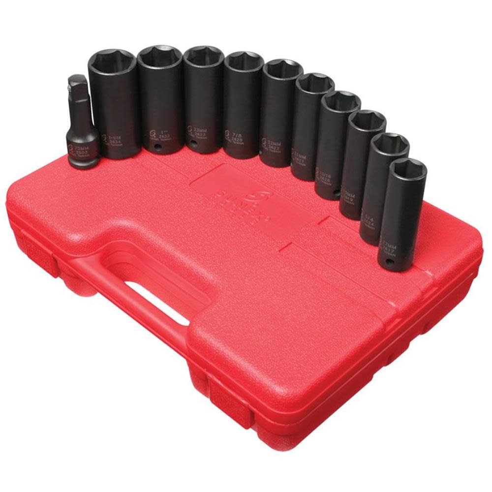 Sunex 1/2 In. Drive SAE & Metric Extra Thin Wall Deep Impact