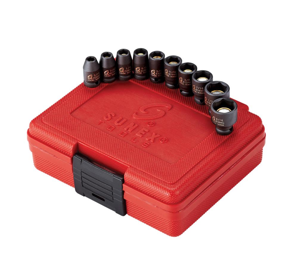 10 pc. 1/4 In. Drive SAE Magnetic Impact Socket Set