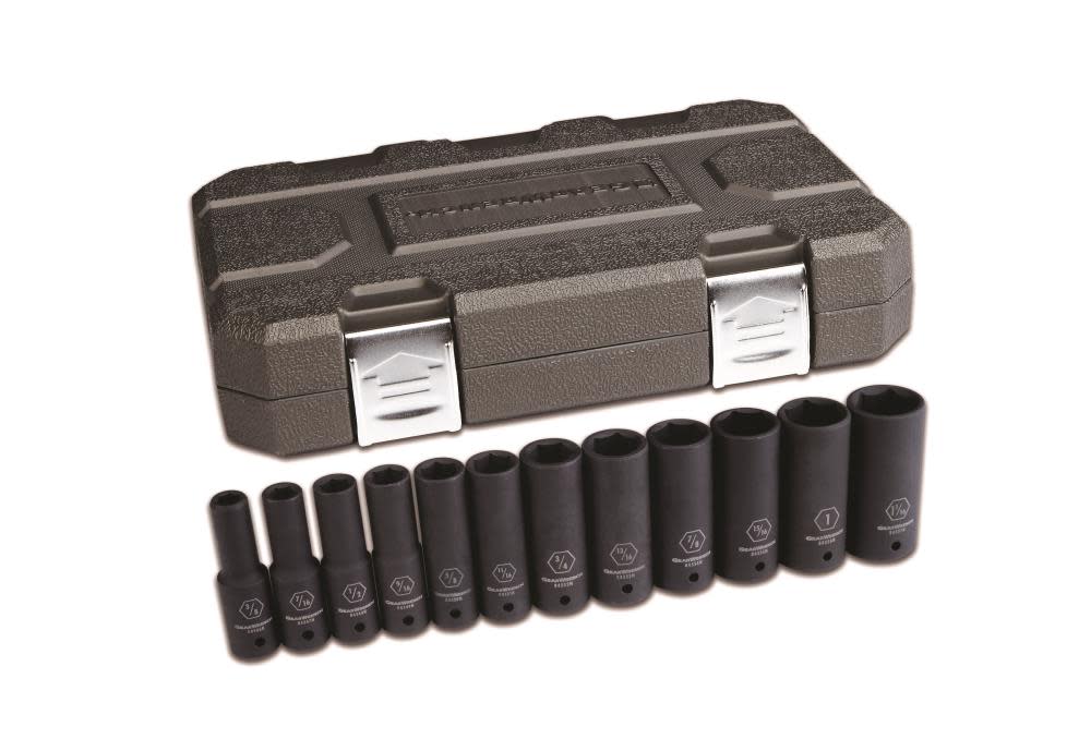 

GEARWRENCH Impact Socket Set 12 pc. 1/2 In. Drive 6 Point SAE Deep