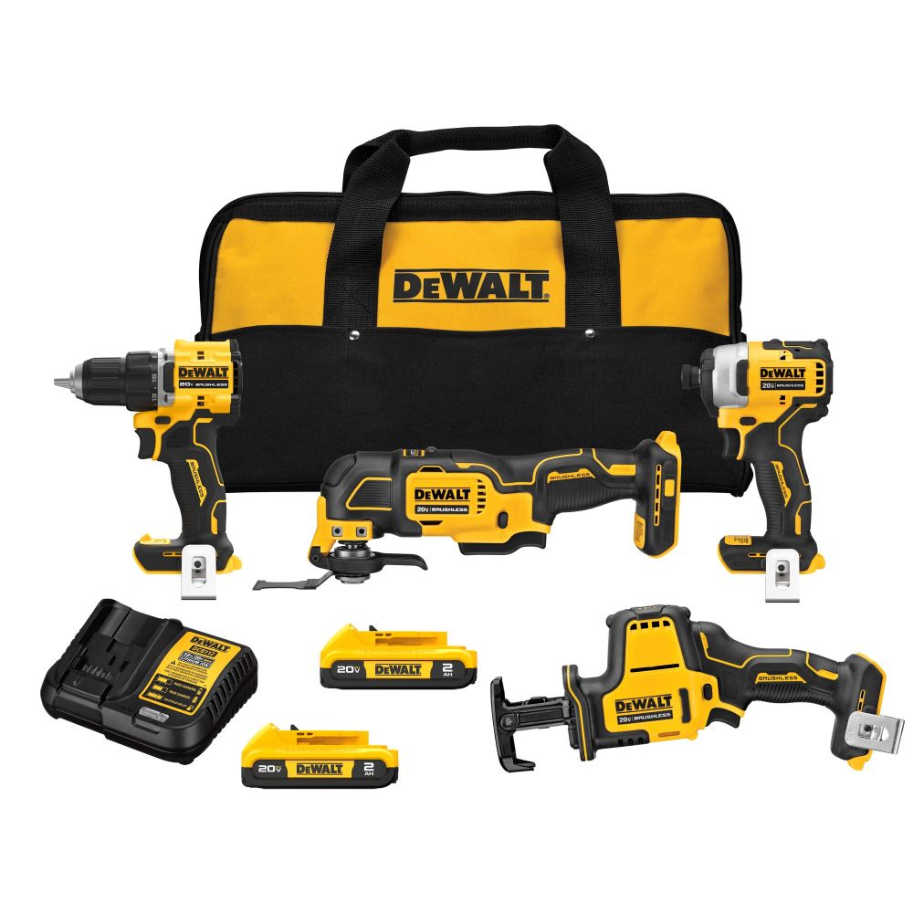 DEWALT ATOMIC 20V MAX Brushless 4 Tool Combo Kit DCK486D2 from DEWALT