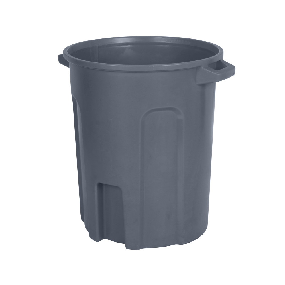 

Toter 55 Gallon Round Trash Can with Lift Handle Dark Gray Granite