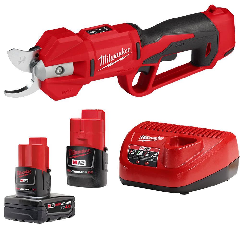 View Milwaukee M12 Brushless Pruning Shears with M12 Starter Kit