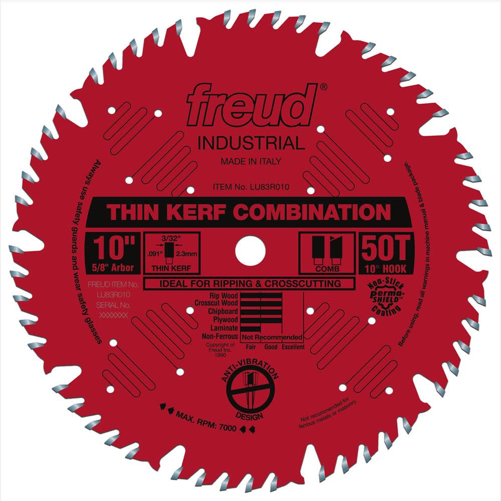 

Freud 10" Thin Kerf Combination Blade with Perma-SHIELD Coating