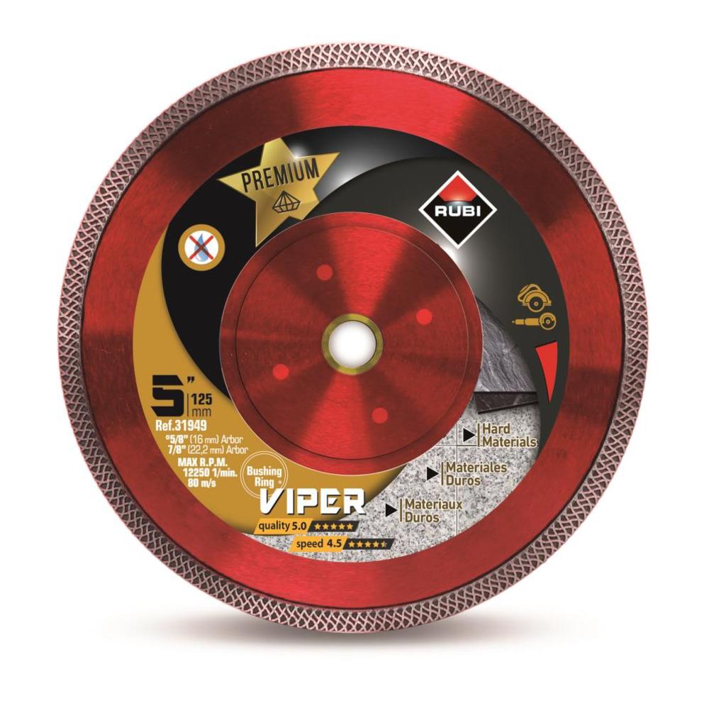 

Rubi Tools Blade Viper Mesh 5 In. Diamond Blade (7/8" and 5/8" Arbor)