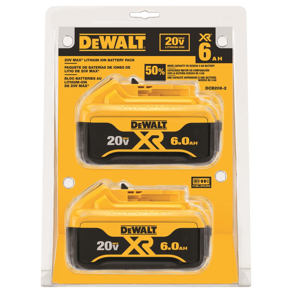 4x For DEWALT DCB206 20V Max XR 6.0Ah Lithium-Ion Battery Pack DCB206-2 DCB205-2 