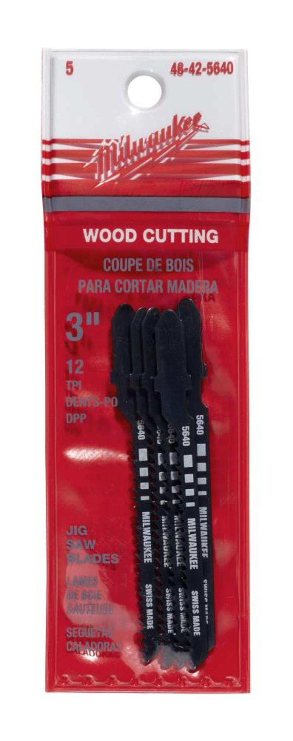 

Milwaukee 3 in. 12 TPI High-Carbon Steel Jig Saw Blade 5PK