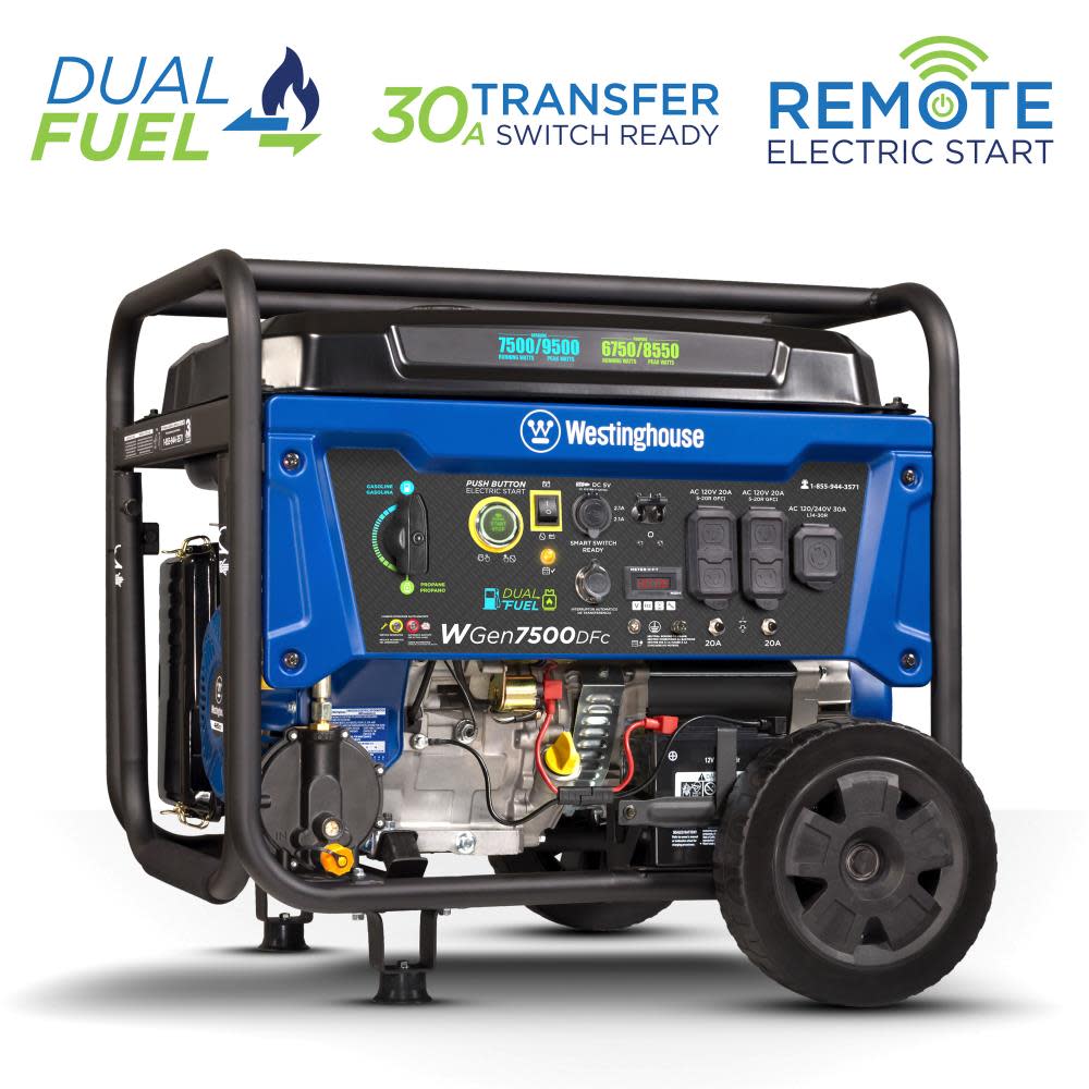 

Westinghouse Outdoor Power Dual Fuel Portable Generator with CO Sensor