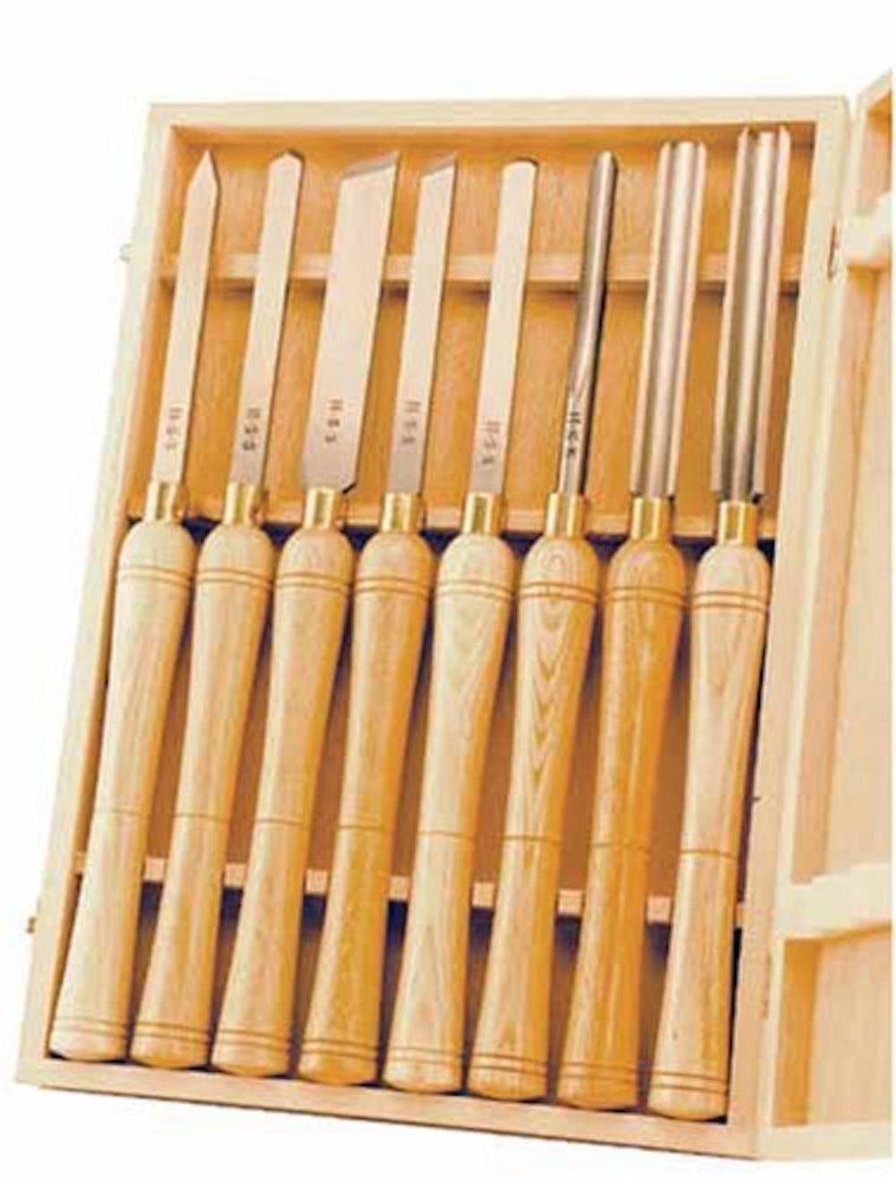 

PSI Woodworking Products Wood Lathe Chisel 8pc Set