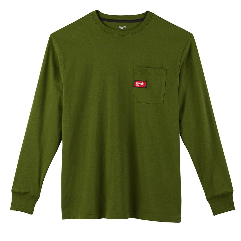 

Milwaukee Heavy Duty Green Pocket Long Sleeve T-Shirt - Large