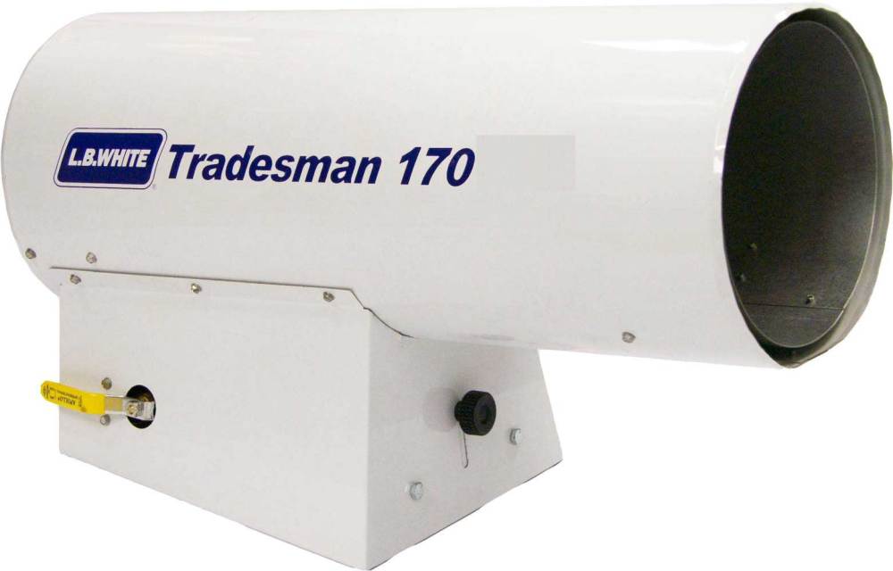 

LB White Tradesman Forced Air Open Flame NG 170K BTU heater