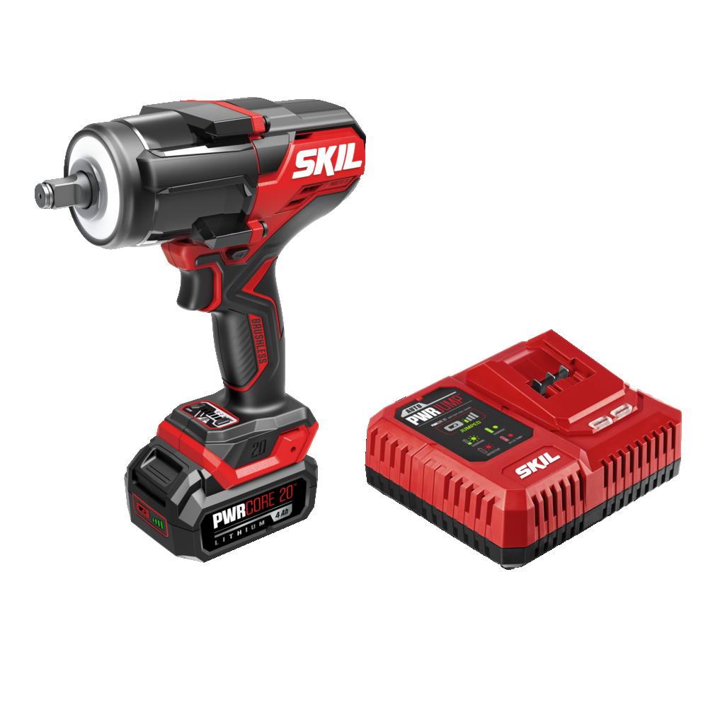 SKIL PWR CORE 20 Brushless 20V 1/2 in MidTorque Impact Wrench Kit