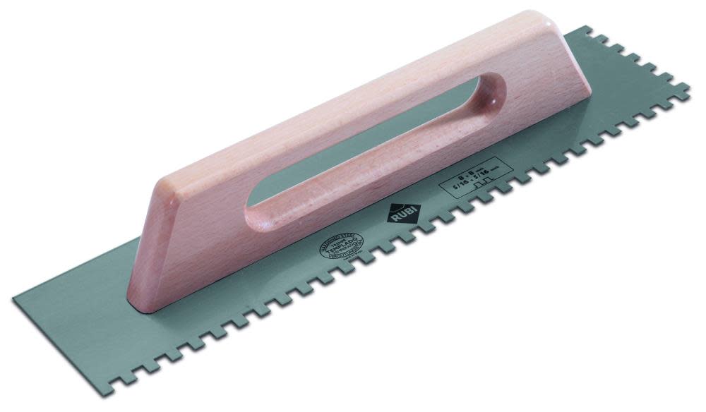 

Rubi Tools Steel Notched Trowel 19 In. (28 cm.) 1/2 In. x 1/2 In. (12x12 mm.)