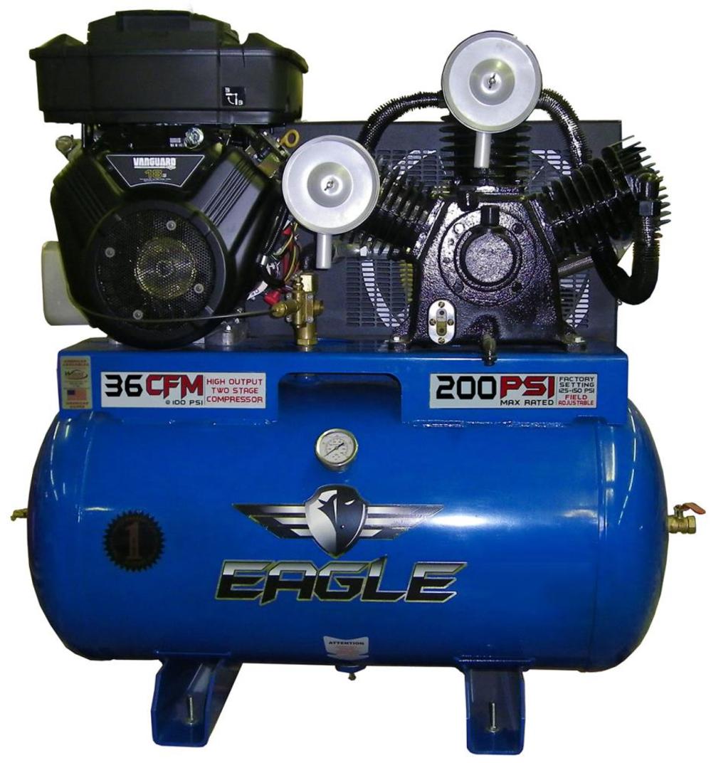 Eagle Compressor 55 Gallon Stationary Gas Air Compressor 18G55TRKE