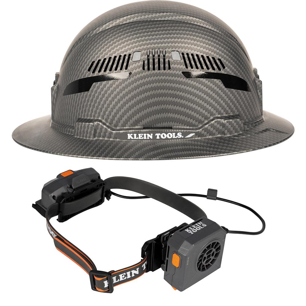 CLANE DETACHABLE STRAP 6PANEL CAP サイズ1 Klein Tools KARBN Hard Hat, Gray and Silver and Turbo Fan