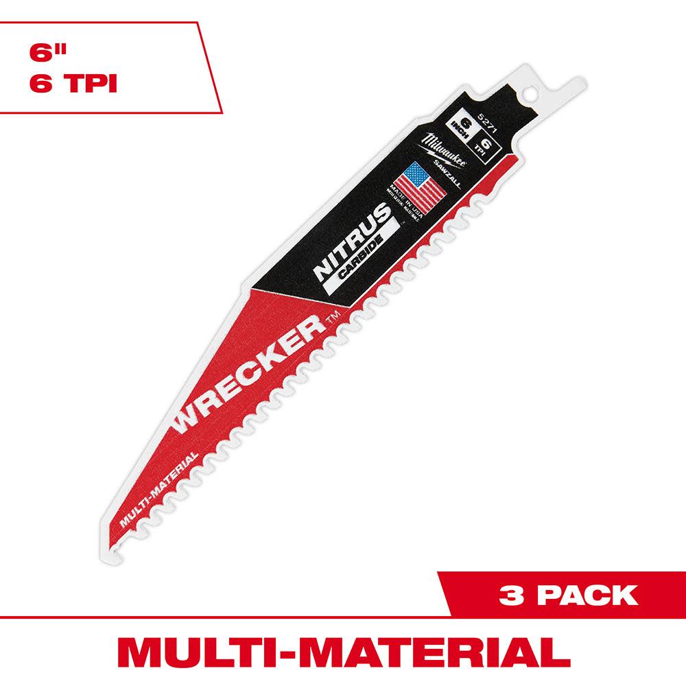 

Milwaukee 6" WRECKER with NITRUS CARBIDE 3Pk