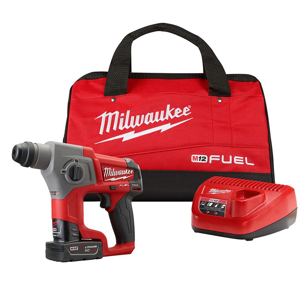 Milwaukee M12 FUEL SDS Plus Rotary Hammer Kit