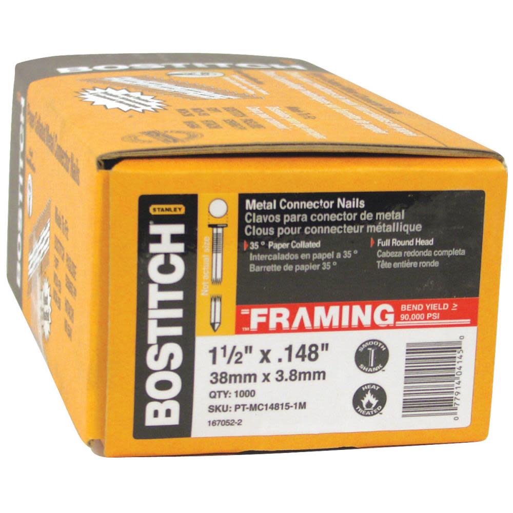 

Bostitch 1000-Qty 1-1/2 In. x .148 35 Paper Collated Metal Connector Nails