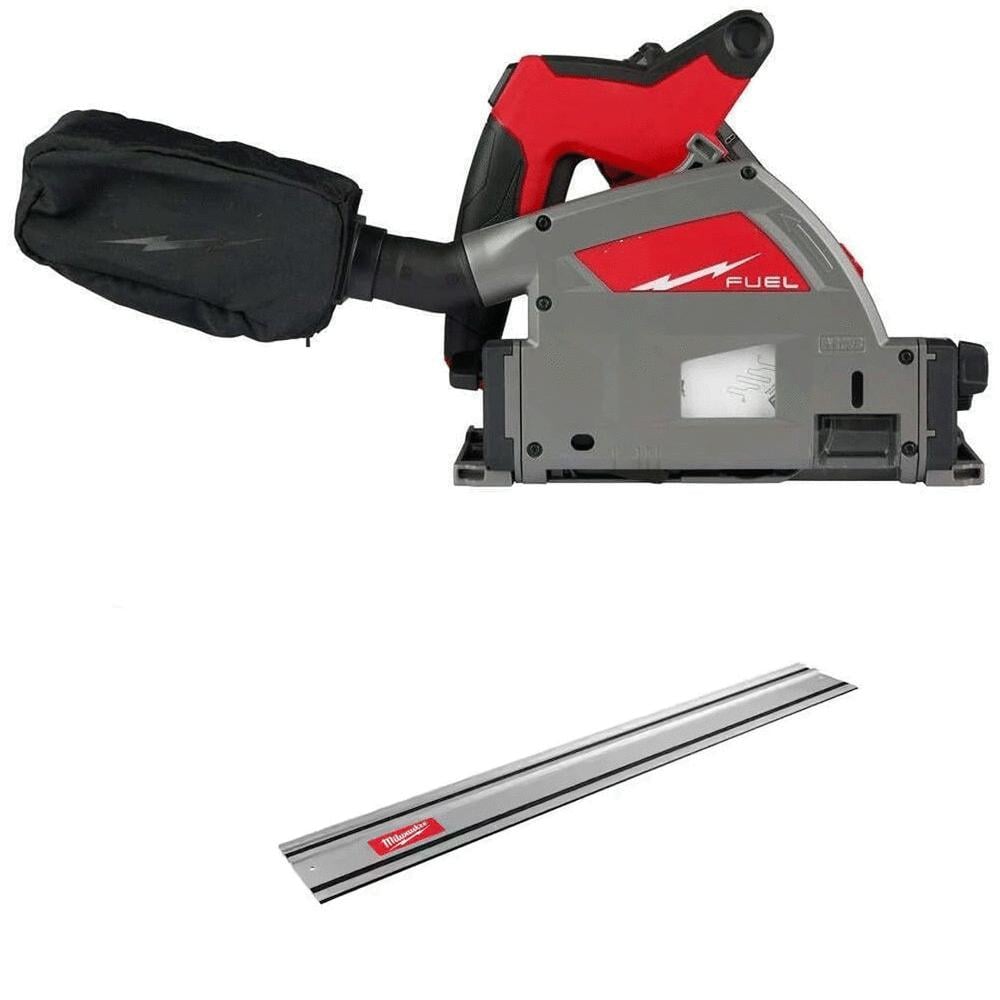 View Milwaukee M18 Fuel 6-1/2 Inch Plunge Track Saw (Bare Tool) 55 Inch Guide Rail Bundle