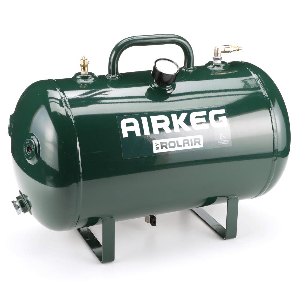 

Rolair 10 Gallon 225 PSI Portable Reserve Air Tank with Four 1/4" Couplers